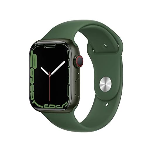 Apple Watch Series 7 (GPS + Cellular), Caixa em alumínio verde de 45 mm com Pulseira esportiva trevo