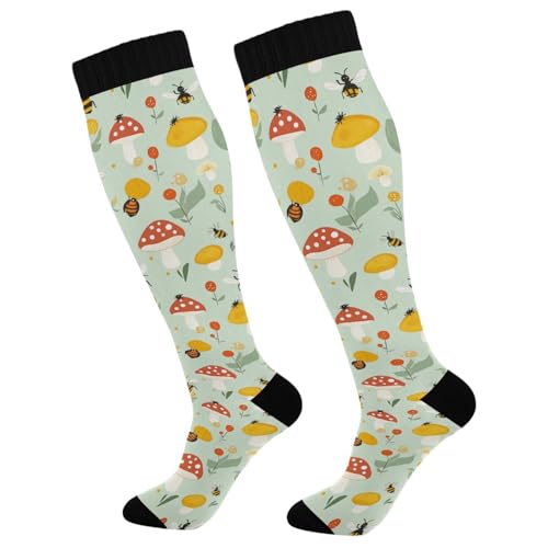 Image of Wusikd Halloween Black Cat Compression Socks for Women and Men Circulation Pumpkin Long Socks for Athletic Running 1