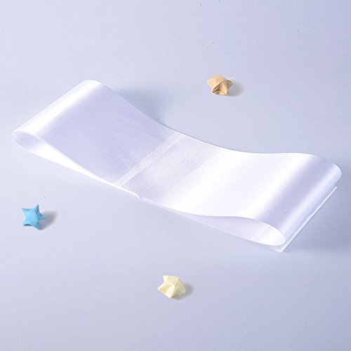 Djdz 4 Pack White Blank (Plain) Satin Sash Party Accessory For Party,Wedding Decorations And Diy - Design Your Own Sash (White) #TOP4