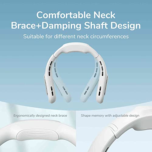 Jisulife Portable Ultimate Bladeless Neck Fan, 【3+1 Speeds】 Rechargeable Personal Fan For Neck With Multi Motors, Usb Wearable Fan For Outdoor, Home, Office, With Silicone Neck Brace - Space Grey #TOP2