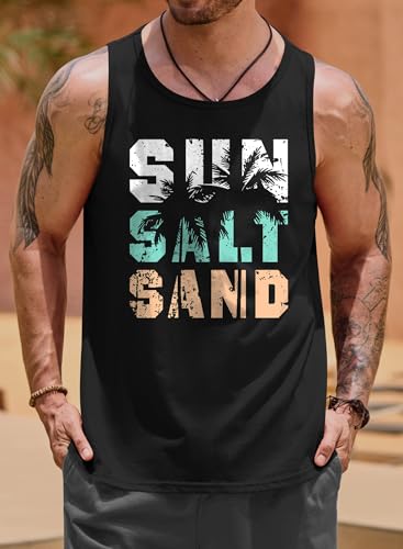 Image of VOGSTART Mens Hawaiian Beach Tank Tops Summer Vacation Muscle Top Graphic Sleeveless Shirts (S-3XL)
