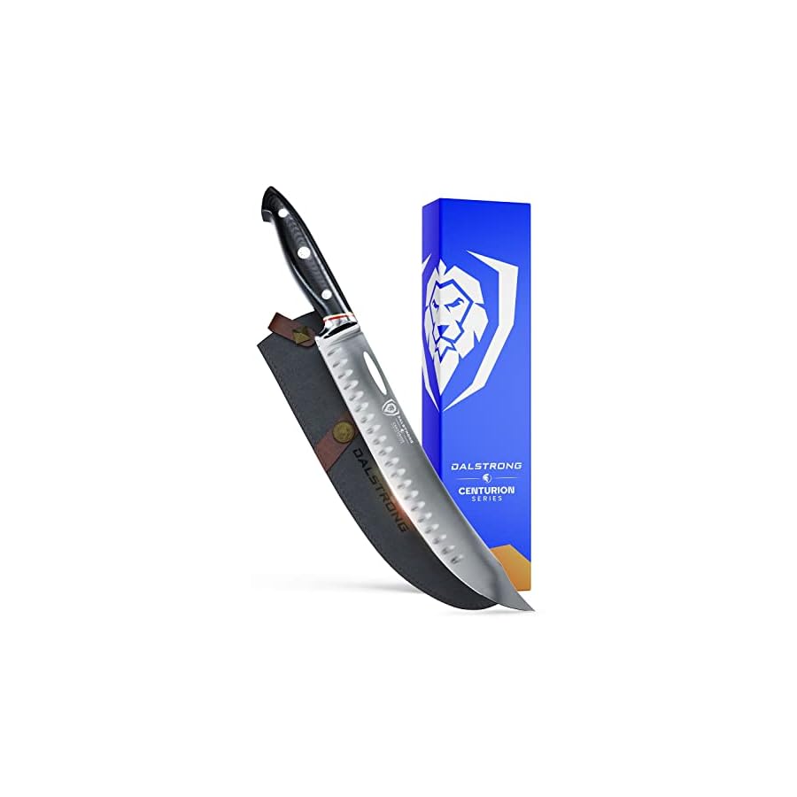 Dalstrong Butcher Knife - 10 inch - Centurion Series - Premium Swedish 14C28N High Carbon Stainless Steel - G10 Handle Meat Kitchen Knife - Razor Sharp Carving Breaking Knife - Sheath Included