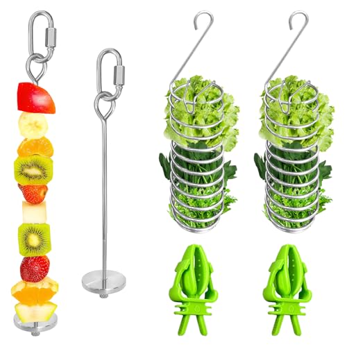 LJZP 6Pcs Rat Enrichment Toys, Stainless Steel Rat Foraging Toy for Fruit Vegetable Holder, Bird Food Holder Hanging Slow Feeder Clip for Parrot Bird Rodents - image 8