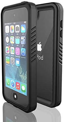 Waterproof Case for iPod 7/ iPod 6/iPod 5, DINGXIN Waterproof Shockproof Dirtproof Snowproof Case Rugged Clear Cover for iPod Touch 5th/6th/7th Generation for Snorkeling (Black, iPod Touch 7)