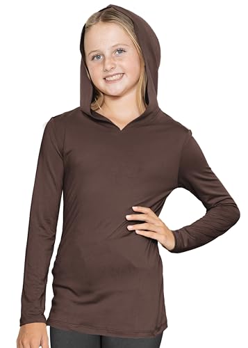 Image of Shirts for Girls Long Sleeve Crew Neck Top, Hoodie or 3 /4 Sleeve Soft Stretch Kids Lightweight Size 2-16
