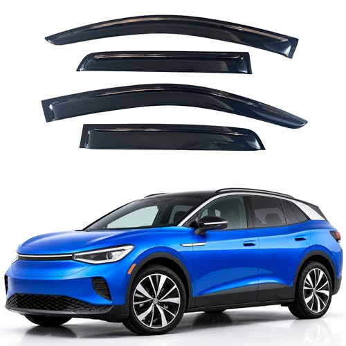 Image of IG Window Visors Fit for 2021-2026 Volkswagen ID.4, Out-Channel Rain Guards Vent Wind Deflectors 4PC, Car Accessories for 21-26 VW Volkswagen ID4