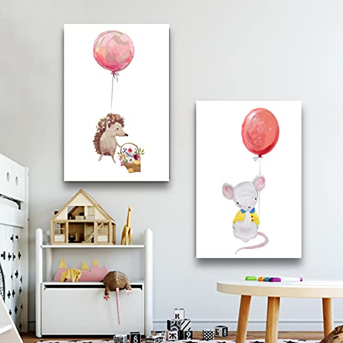 Leuke Baby Dier Foto's Prints voor Kwekerij Muur Decor Meisjes Slaapkamer Speelkamer Decoraties Konijn Muis Egel… - Afbeelding 6