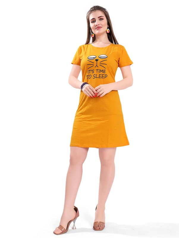 smartee street Its time to Sleep Round Neck Half Sleeve Cotton Long Sleep Tees-picture-46