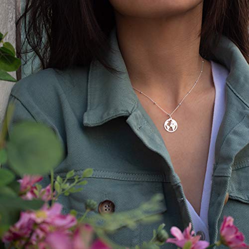 Collier Mappemonde en Argent Anti-Ternissement : Le Globe Solide - 4