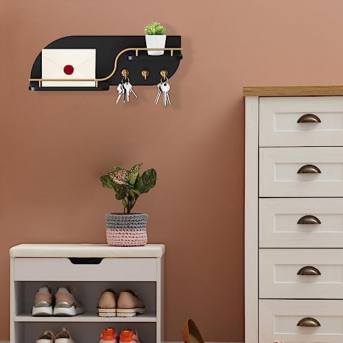 Karisky Key Holder for Wall Decorative Key and Mail Holder with Shelf, Wall Mounted Mail Organizer and Key Racks - Image 2