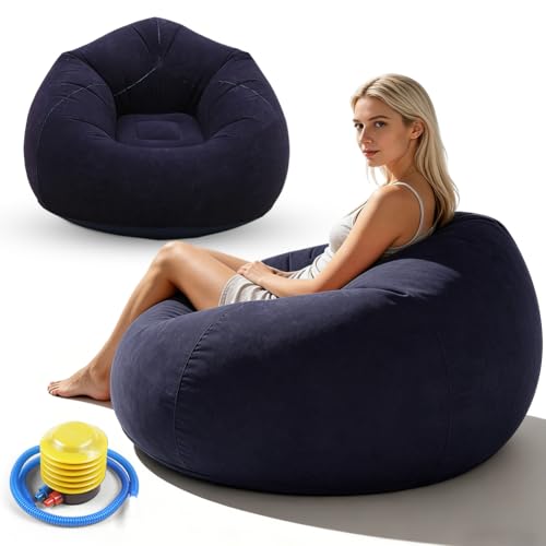 Pouf gonflable, fauteuil gonflable, canapé de plage, de chambre à coucher, canapé d'extérieur et de camping, imperméable pour voyage, camping, piscine et...