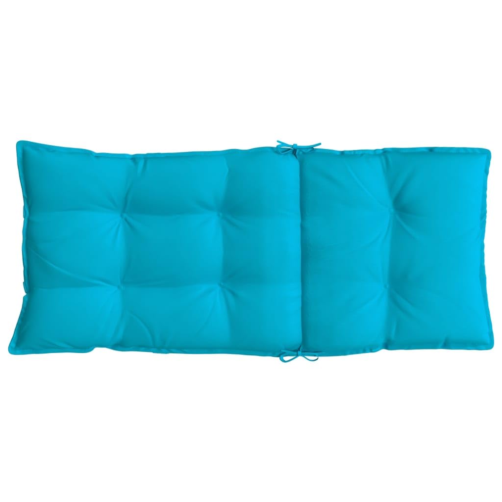 6er Set Hochlehner Auflagen Türkis Oxford wasserabweisend 120x50x7 cm mit Befestigung für Gartenstuhl Loungekissen Outdoor Sitzkissen für Terrasse Balkon Camping