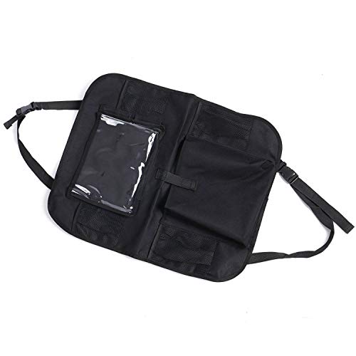 Image of Car Organizer Back Seat Travel Storage with Cup Holders & Tablet Pouch Kick Mats