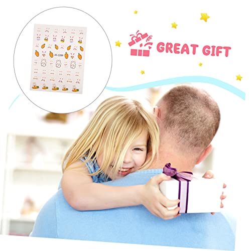Autocollants de nail art Pâques avec lapins pour vos manucures festives en famille