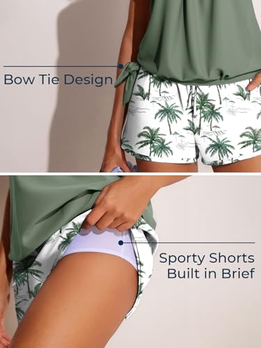 Summer Mae Blouson Women’s Tankini Swimsuits with Shorts Tummy Control Bathing Suits Side Pockets 20253