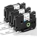 Compatible P Touch TZe-211, Unistar 1/4 Inch (0.23 Inch) Label Maker Tape Work with Brother PT-D210, PTD400AD, P-Touch Cube, Black on White 26.2 Feet (8 Meter), 3-Pack