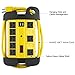 Heavy Duty Power Strip with USB, Workshop 8 Outlet Surge Protector 2700 Joules, Industrial Metal 15Amp Power Strip, 15 FT Extension Cord and Wide Spaced. Yellow