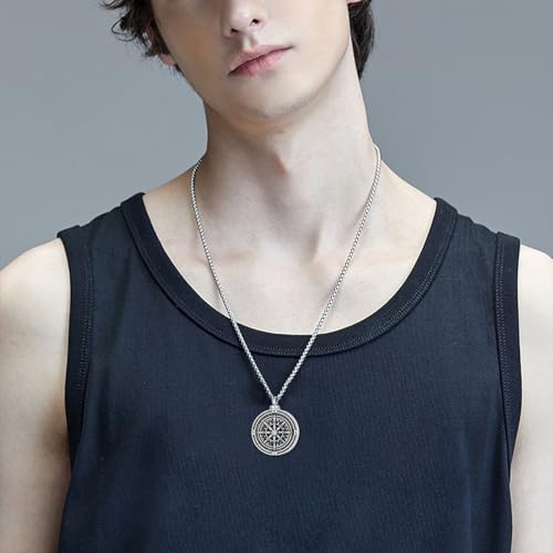 Urn Necklaces for Ashes S925 Sterling Silver Lion/Bullet/Compass Ashes Necklace with Funnel Filler Kit Cremation Jewelry for Men Human2