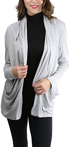 Image of ToBeInStyle Women's Long Sleeve Rib Banded Open Sweater Cardigan