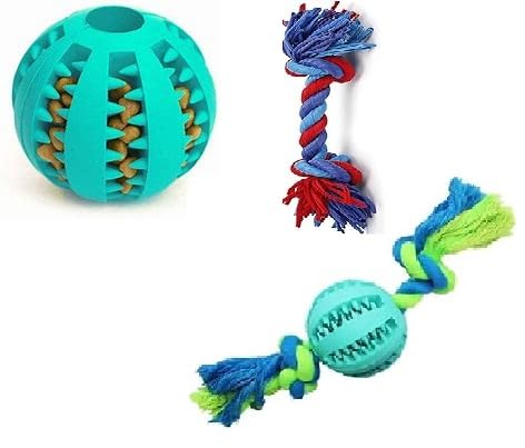 CLASSICO Dog Toy Ball Nontoxic Bite Resistant for Pet Dogs Puppy Cat Pet Food Treat Feeder Chew Tooth Cleaning Ball Exercise Game IQ Training Ball(7.5cm) with Free 2 Knot Rope Rope (B0C6J4K3W4) Amazon Price History, Amazon Price Tracker