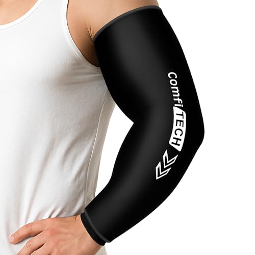 ComfiTECH Full Arm Ice Pack Wrap for Pitchers Extended-Length Flexible Ice Sleeve for Tennis Elbow Forearm Wrist Discomforts Golfers Arm Shin Splints Cold Pack for Athletes Throwing Recovery L