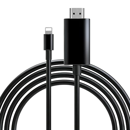 Câble Lightning vers HDMI de 2,8 m noir avec affichage haute définition 1080p