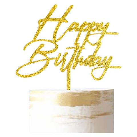 Giant Sparkling Gold Birthday Cake Topper Arylic Thickened Cover