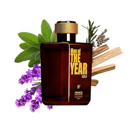 Image of French Factor Man of The Year Gold Perfume For Man Long Lasting Fragrance With Woody Notes Eau De Parfum Gift For Boys (Pack of 1, 100ml)