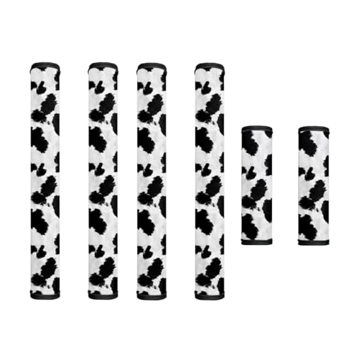 Image of 6 PCS Fridge Door Handle Covers Refrigerator Microwave Door Cloth Decor Accessories Waterproof Keep Kitchen Appliances Clean Keep Off Fingerprints Oil Stains, Cow Print