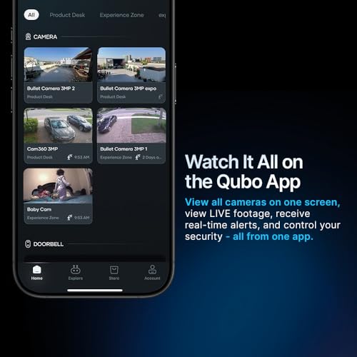 Image of Qubo Smart Bullet Cam Pro 3MP by Hero Group | STQC Certified | AI Person Detection | Automatic Alarm & Spotlight | Night Vision | IP66 Rating