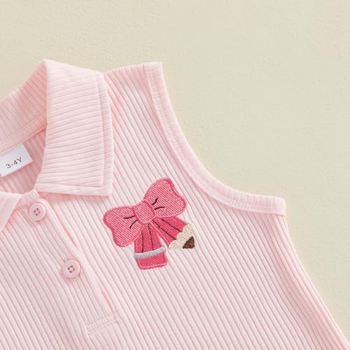 Image of BeQeuewll Back to School Toddler Girl Outfit 2Pcs Knit Top Pleated Skirt Set Girls