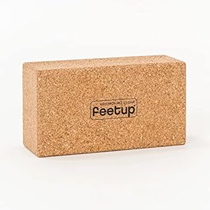 FeetUp The Cork Yoga Block – Ideal for Yoga, Pilates, Meditation, Fitness & Gym – 100% Natural Cork | Vegan, Non-Slip…