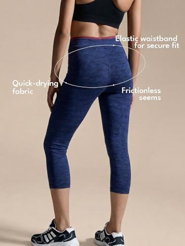 Image of INKURV Women Stretchable Activewear Capri for Gym, Yoga, Running, Zumba, Aerobics