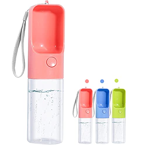 Sofunii Dog Water Bottle For Walking, Portable Pet Travel Water Drink Cup Mug Dish Bowl Dispenser, Made Of Food-Grade Material Leak Proof & Bpa Free - 15Oz Capacity (Blue&Pink&Green) (Pink) … #TOP6