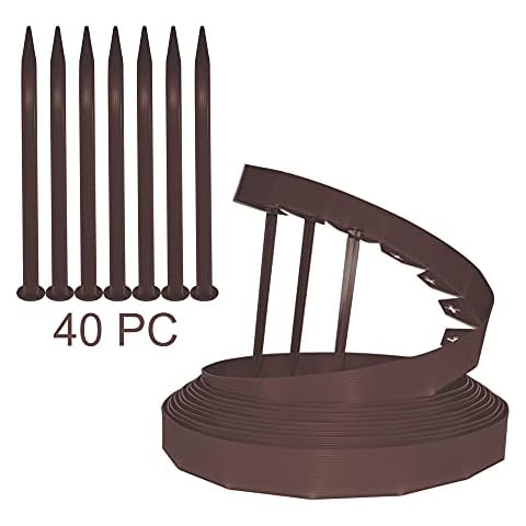 10M Brown Flexible Plastic Lawn Edging Cover