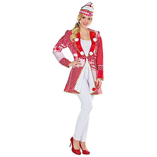 Mottoland Damen Kostüm Patchwork Jacke rot-weiß Karneval Fasching Gr.38 Cover