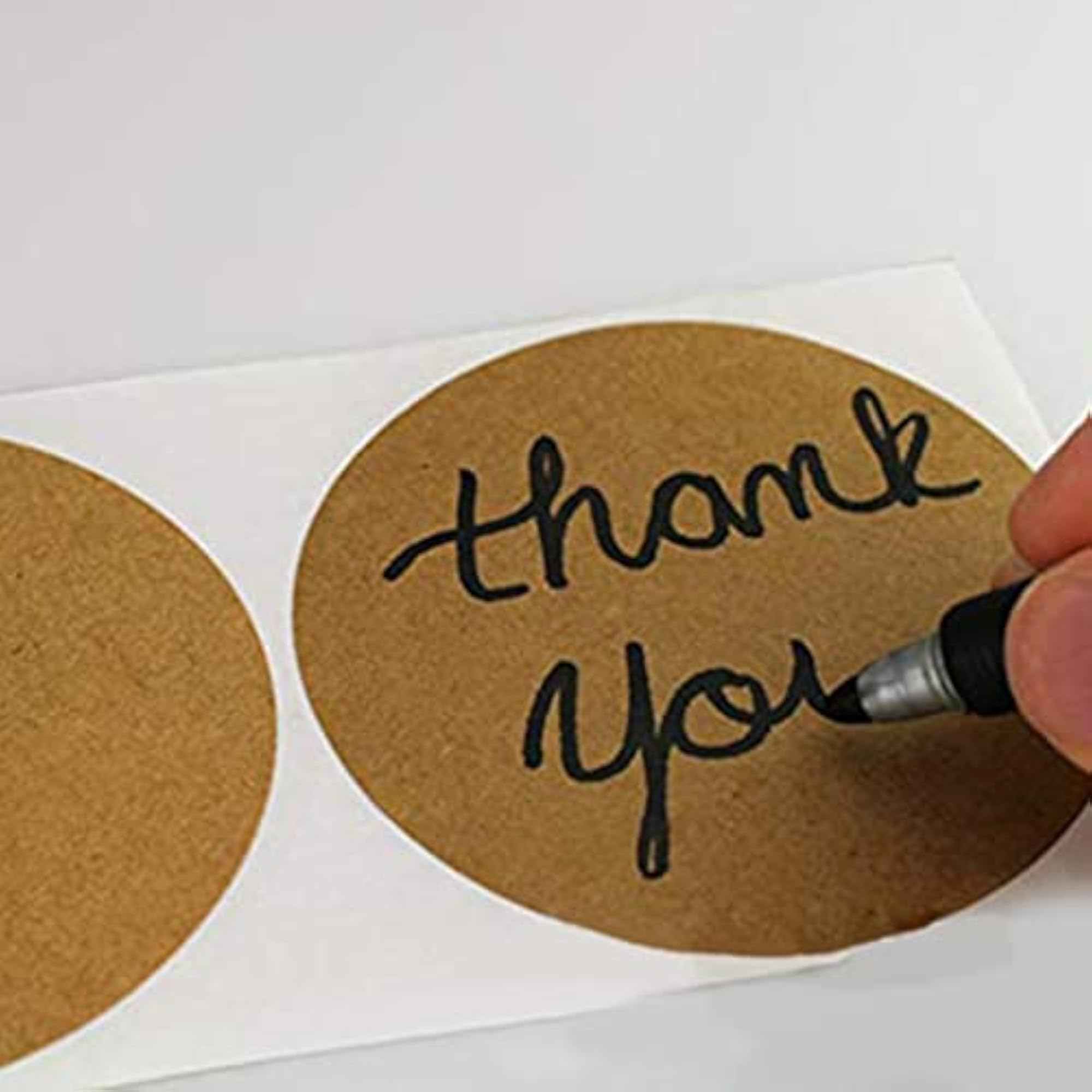 500pcs Round Brown Craft Paper Blank Stickers for Gift Wrapping