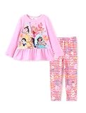Disney Princesa Frozen Minnie Mouse - Ropa para niñas pequeñas: camiseta de manga con volantes y leggings de verano (2-6 años),4-5 años