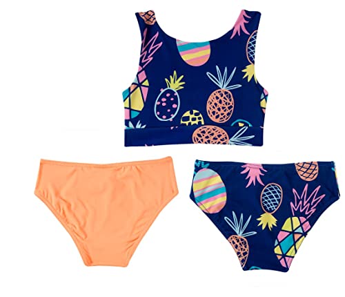 Conjunto com três peças de Praia Estampado, Tip Top, Meninas, Azul, 2T