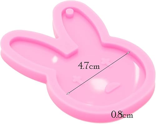 Miniatura 2 de Molde de resina de silicona de conejo, forma de cara de conejo, llavero de resina, molde de fundición de resina para joyería y colgante, regalo