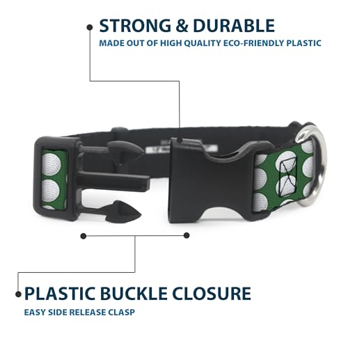 Collar de clip de plástico verde y blanco ajustable para razas medianas 5
