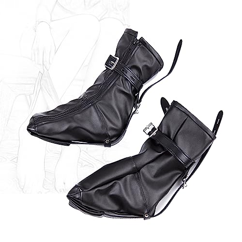 Botas de sujeción de cuero con puños de tobillo y ataduras para pies ajustables