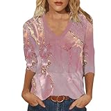 Daikascbny Women's Long Sleeve Top Elegant Casual Breathable Undershirt Women's Jersey with Sequins Long Sleeves Sportswear with Sequins Women's Crew Neck, Pink, XL