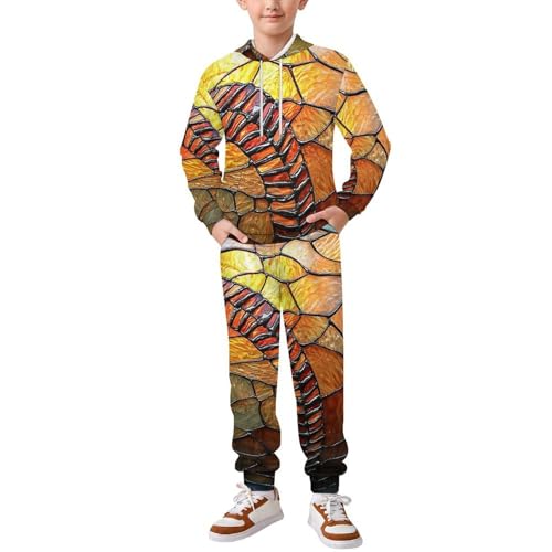 Boys Girls Pullover Hoodie Jogger Pants Kid Outfit Sweatshirt Sweatpants Set, Baseball Stained Glass Art