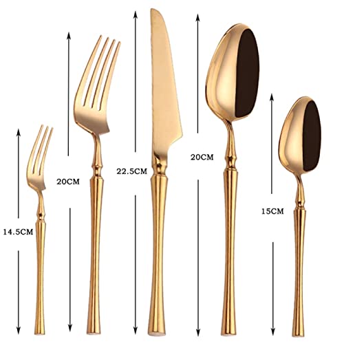 Ensemble de Couverts en Acier Inoxydable Doré Chic pour Table Raffinée
