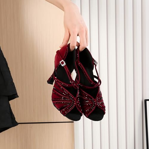 Women Ballroom Dance Shoes Diamond Fashion Modern Latin Salsa Bachata Practice Performance Dance Shoes2