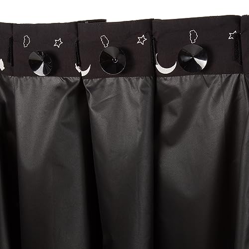 Image of Amazon Basics Portable Room Darkening Blackout Curtain Shade with Suction Cups, Noise Reduction, 50 inchW x 78 inchL, Moon and Stars, 1-Pack