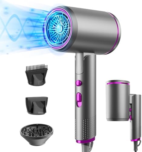 Hair Dryer, 2400 W Travel Dryer, Foldable Hair Dryer, 3 Speeds, 2...