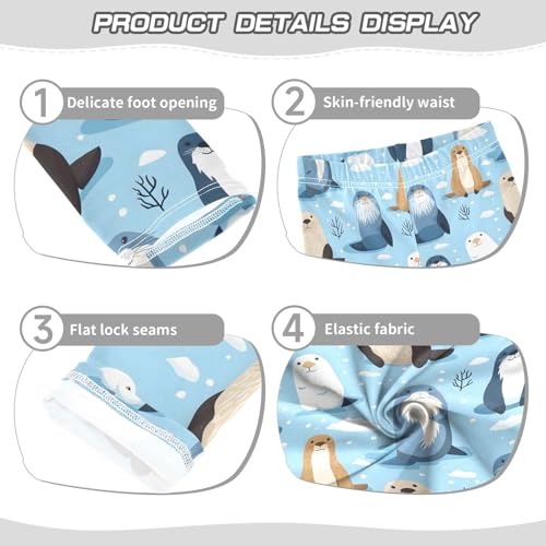 senya Girls Printed Leggings Yoga Pants Arctic Animals Walrus Seamless for Kids in 4t to 10 Years, 4T3
