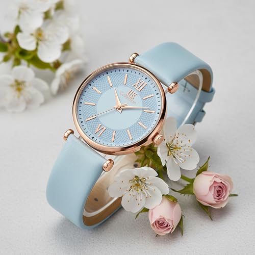 Image of IIK COLLECTION Watches for Women Round Dial |Analogue Quartz Movemnet Ladies Watch|Long Battery Life|Leather Bracelet Strap|Buckle Lock Clasp Safety Watches for Girls